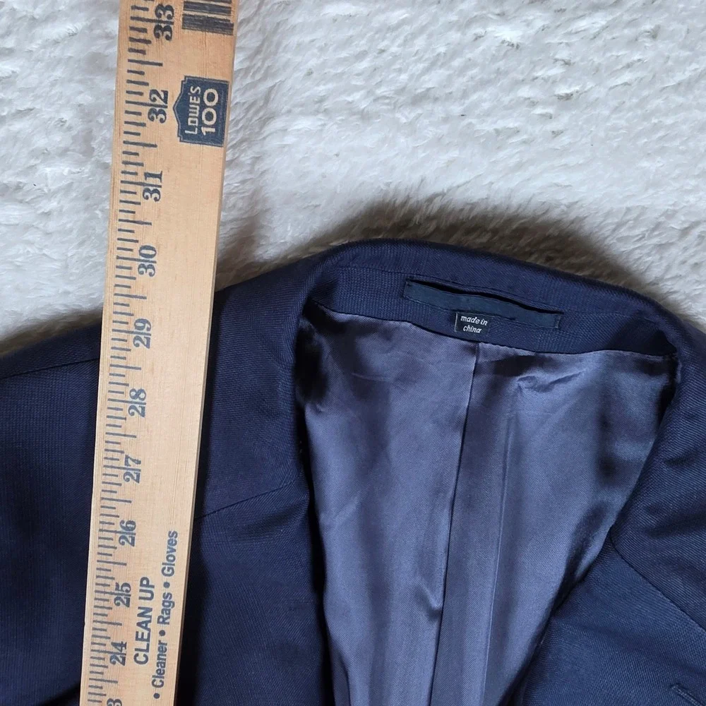 Suitsupply Havana Mens 38S Blue Wool Vitale Barberis Canonico L/S Button Up